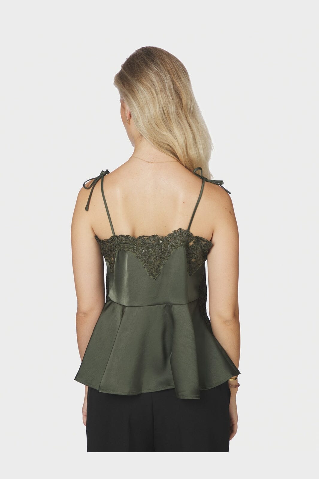 Neo Noir - Kaela Heavy Sateen Lace Top 168290 - 591 - Deep Green