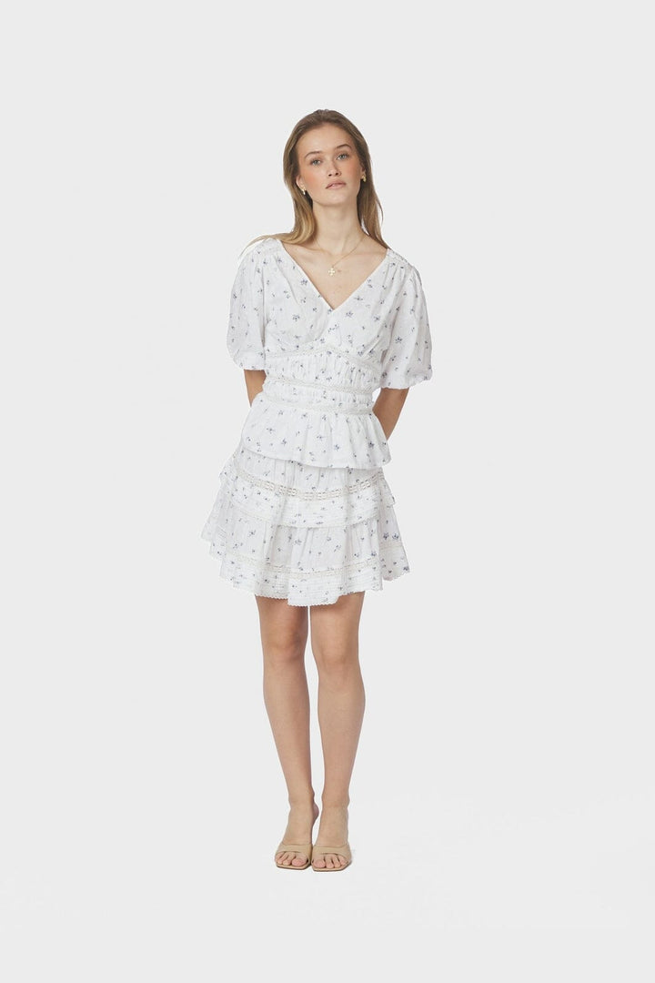 Neo Noir - Kenia Flower Dobby Skirt 166046 - 978 - Blue Flower