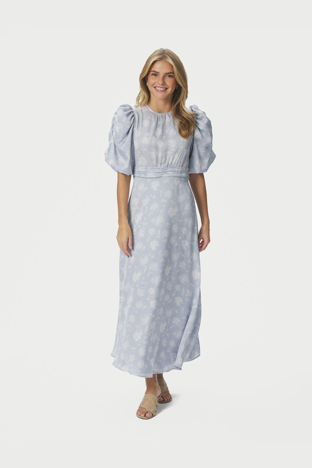 Neo Noir - Kikka Faded Flower Dress 167902 - 145 - Light Blue