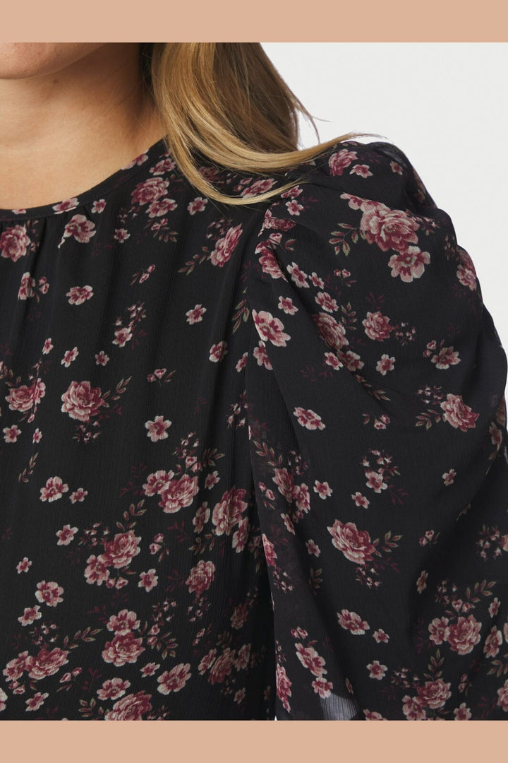 Neo Noir - Kikka Mini Flower Dress 170468 - 100 - Black