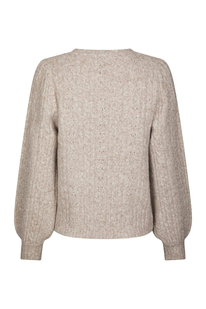 Neo Noir - Koteas Cable Knit Cardigan 168505 - 976 - Beige Melange