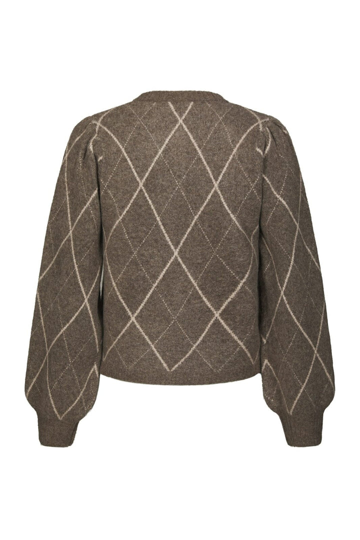 Neo Noir - Koteas Check Knit Cardigan 168893 - 214 - Taupe