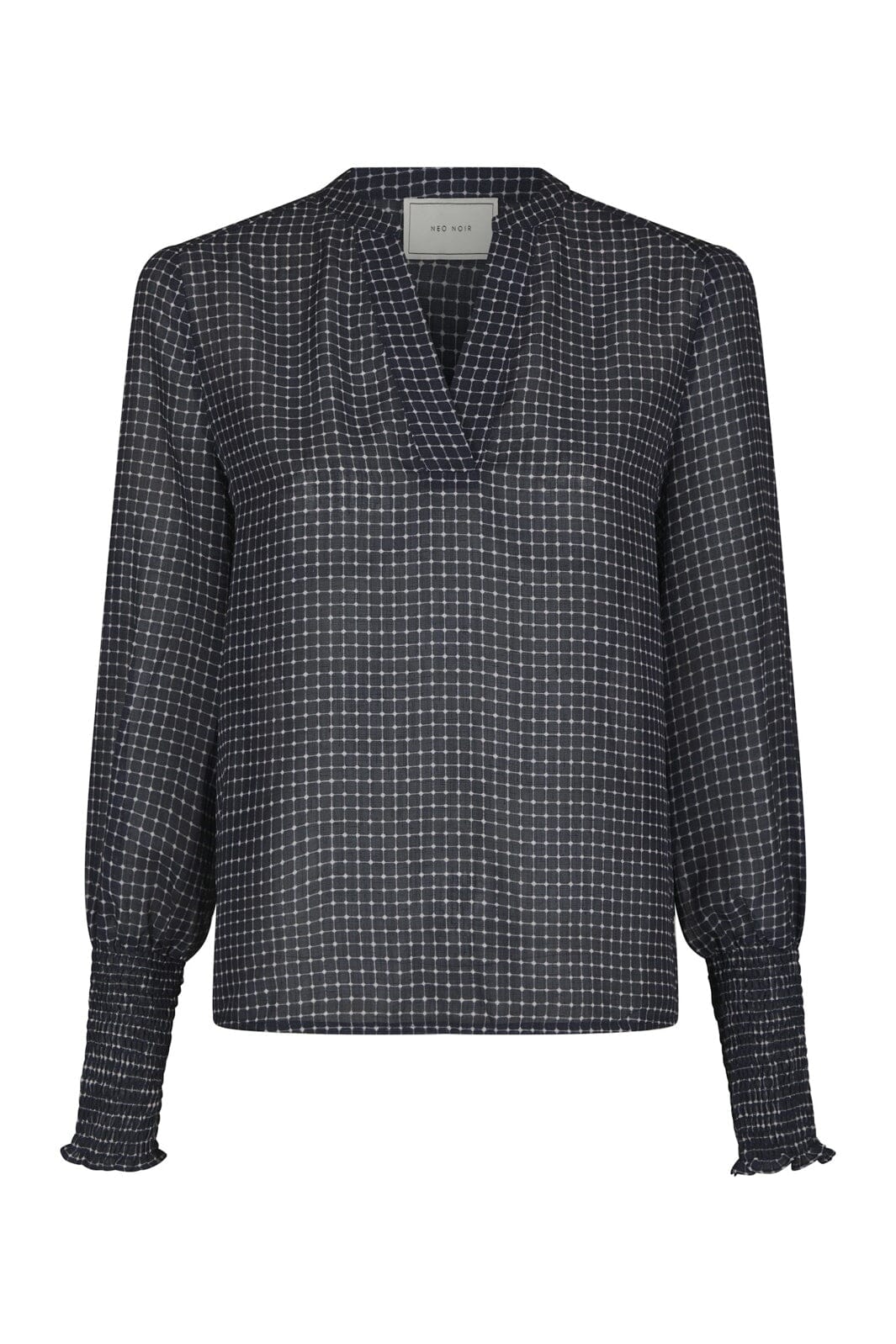 Neo Noir - Landa Simple Check Blouse 171000 - 141 - Navy