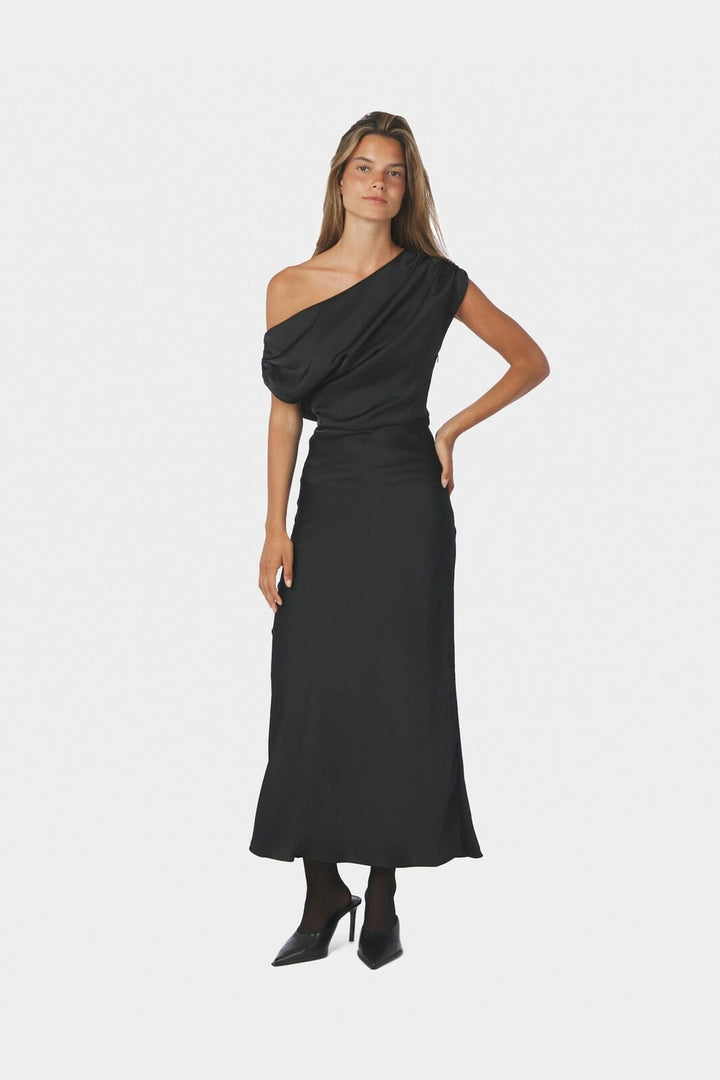 Neo Noir - Lilith Heavy Sateen Dress 168543 - 100 - Black