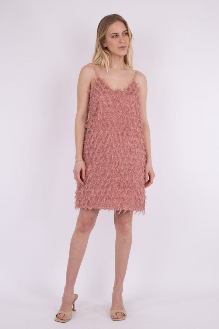 Neo Noir - Lilja Fringe Dress - Dusty Rose