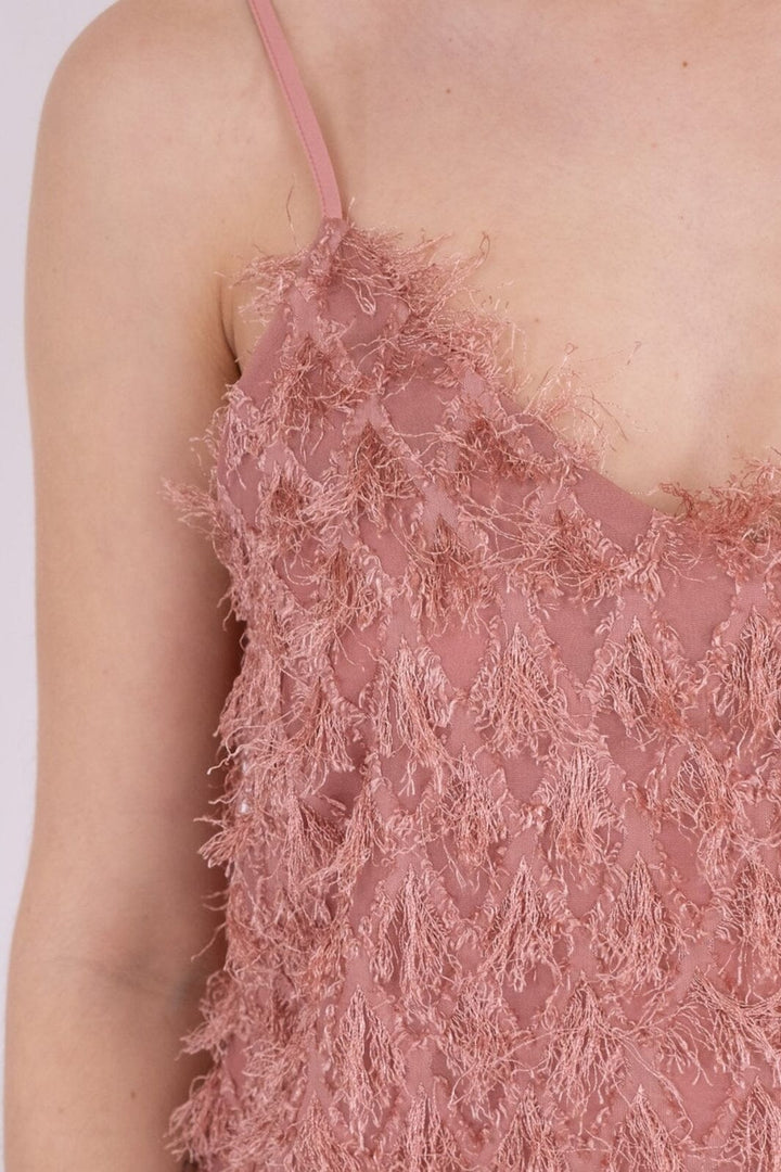 Neo Noir - Lilja Fringe Dress - Dusty Rose