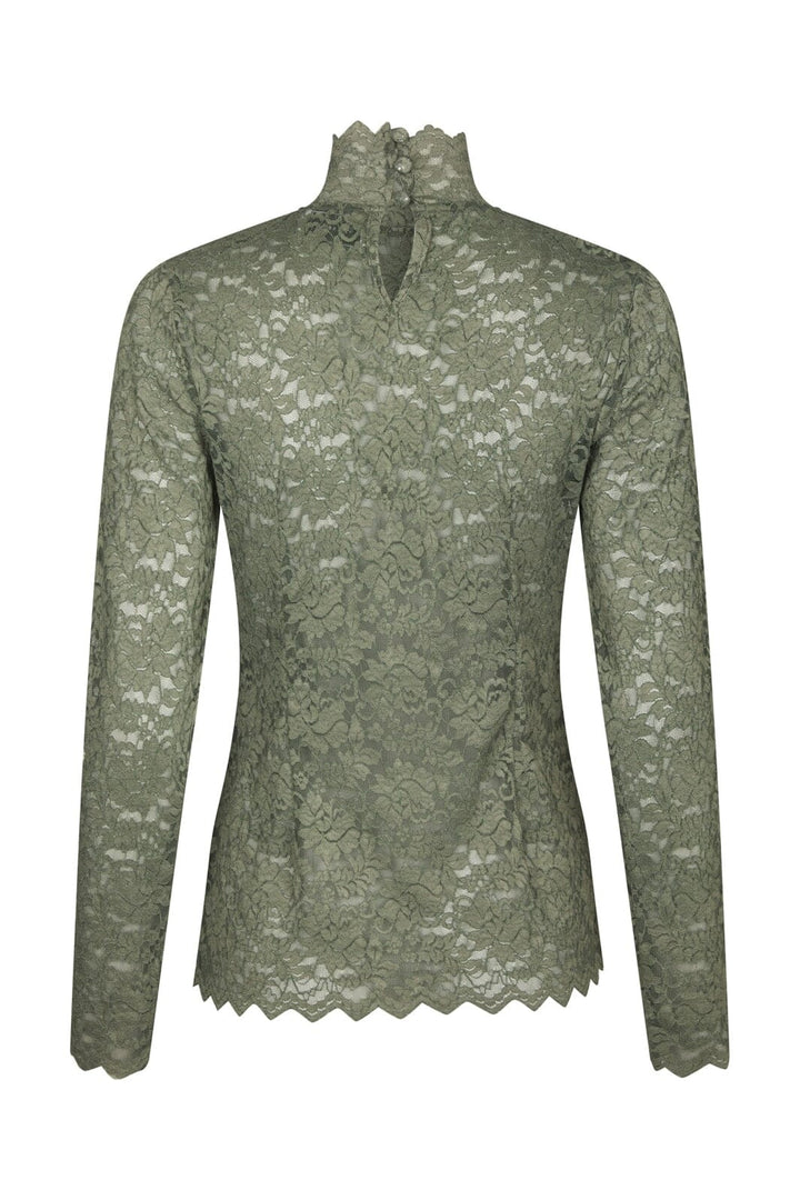 Neo Noir - Liza Laceflower Blouse 161473 - 255 - Cold Army