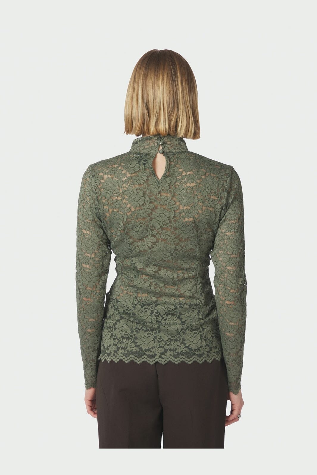 Neo Noir - Liza Laceflower Blouse 161473 - 255 - Cold Army