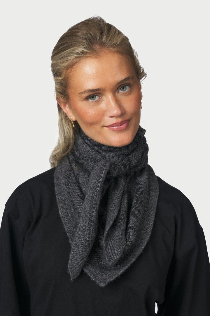 Neo Noir - Lolana Paisley Knit Scarf 170741 - 136 - Antracit Melange