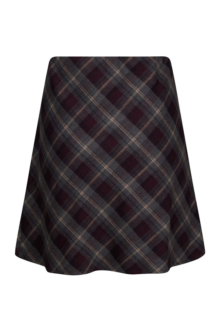 Neo Noir - Lunna Check Skirt 165705 - 182 - Plum