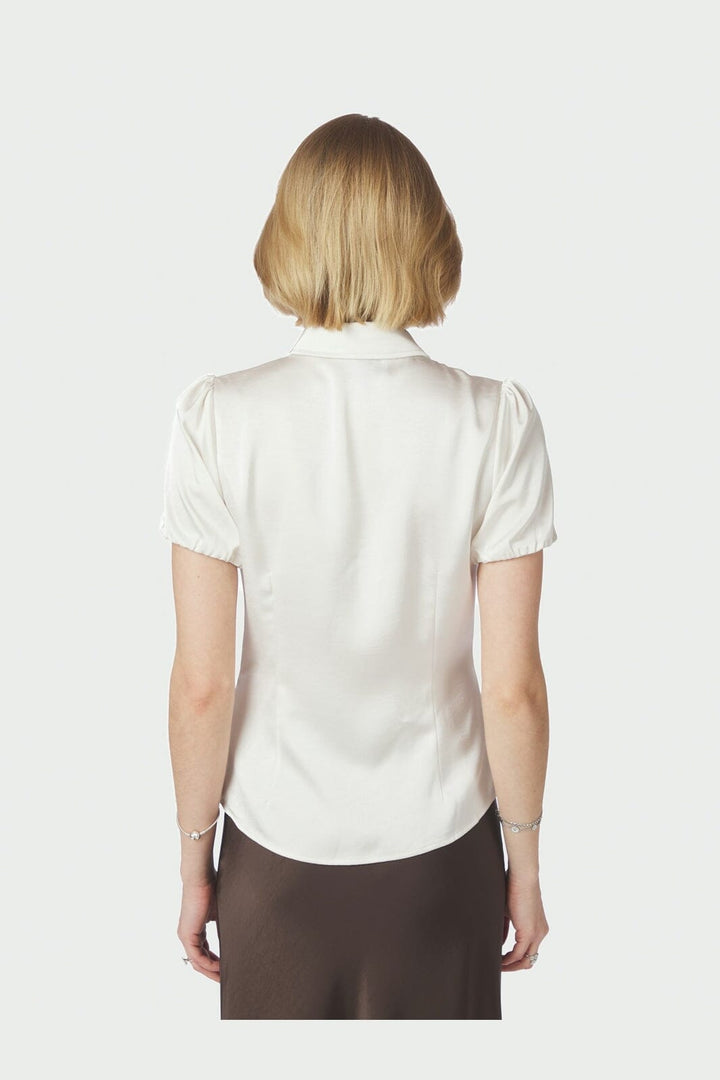 Neo Noir - Lyselle Heavy Sateen Shirt 169600 - 621 - Pearl