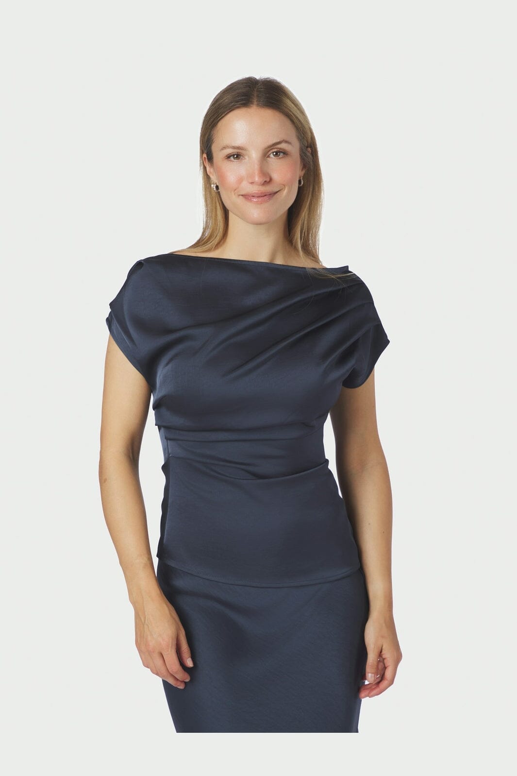 Neo Noir - Mabelle Heavy Sateen Top 171009 - 678 - Midnight Blue