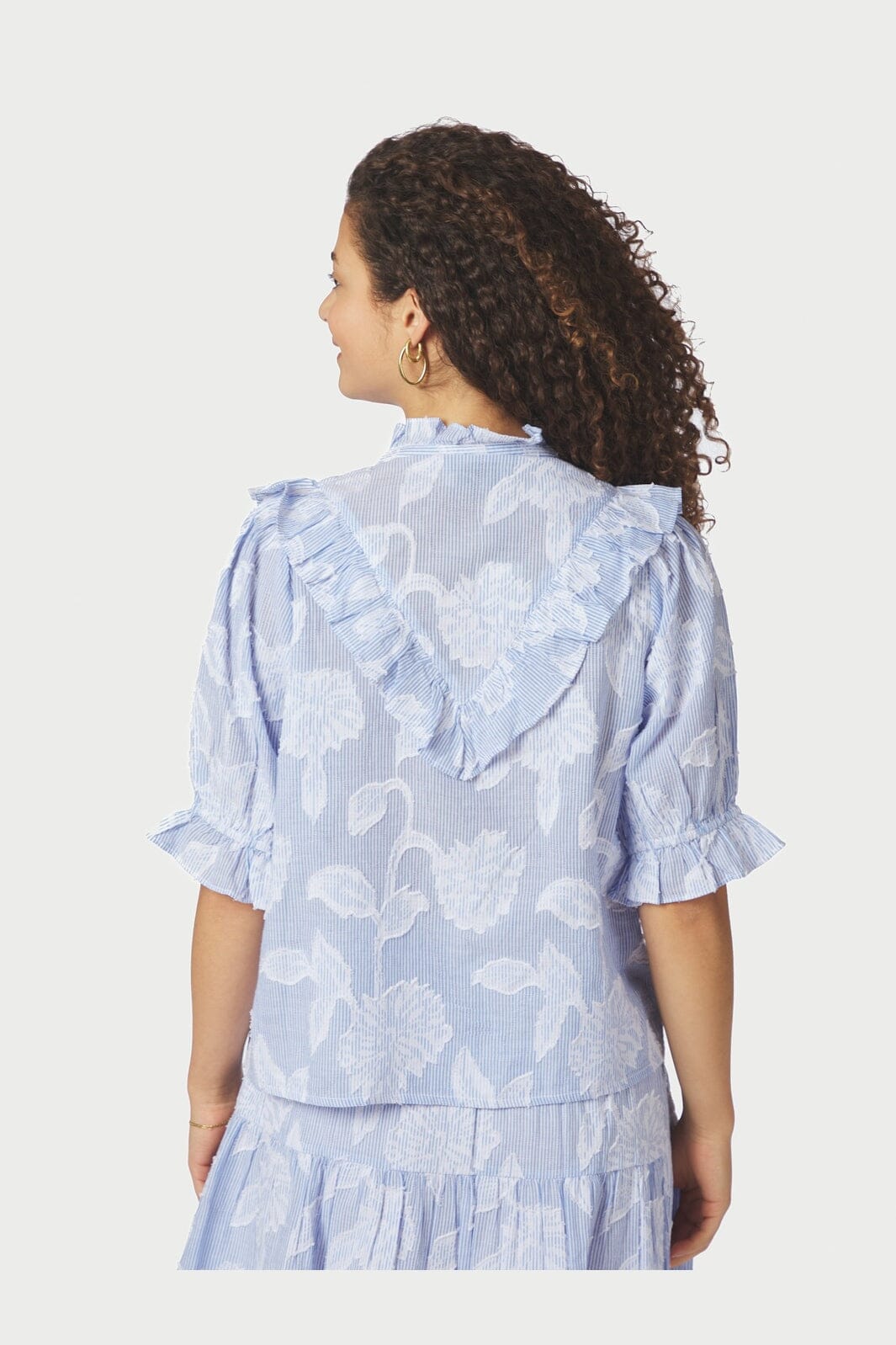 Neo Noir - Manet Jacquard Blouse 168480 - 145 - Light Blue
