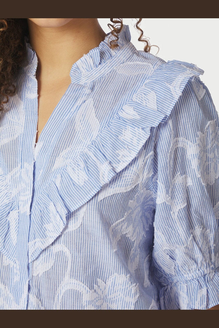Neo Noir - Manet Jacquard Blouse 168480 - 145 - Light Blue