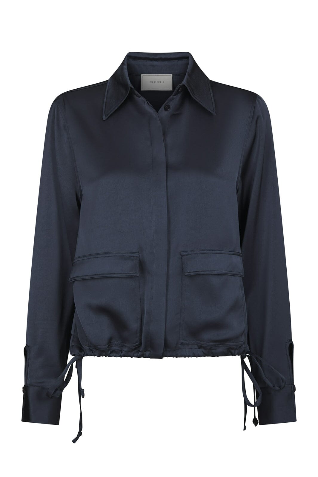 Neo Noir - Manille Heavy Sateen Shirt 169616 - 678 - Midnight Blue
