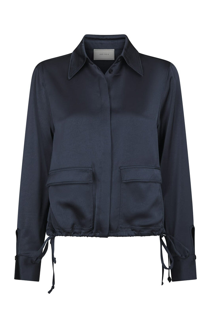 Neo Noir - Manille Heavy Sateen Shirt 169616 - 678 - Midnight Blue