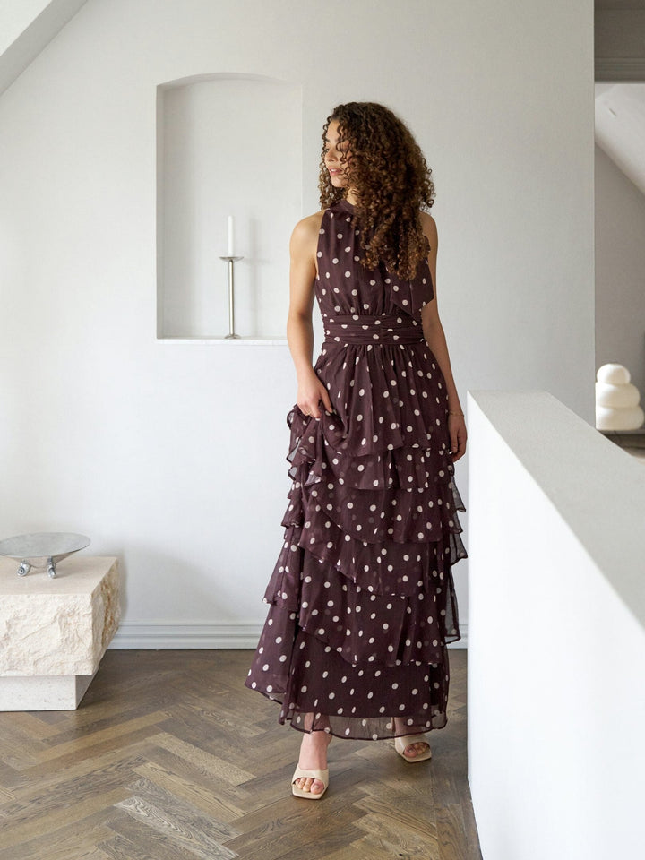 Neo Noir - Marli Big Dot Dress 167758 - 210 - Brown Kjoler 