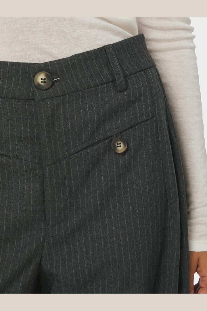 Neo Noir - Massie Slim Pinstripe Pants 170802 - 107 - Dark Grey Melange