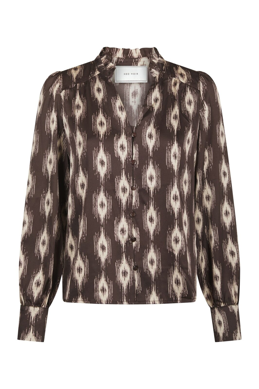 Neo Noir - Massima Ikat Blouse 171182 - 676 - Dark Brown
