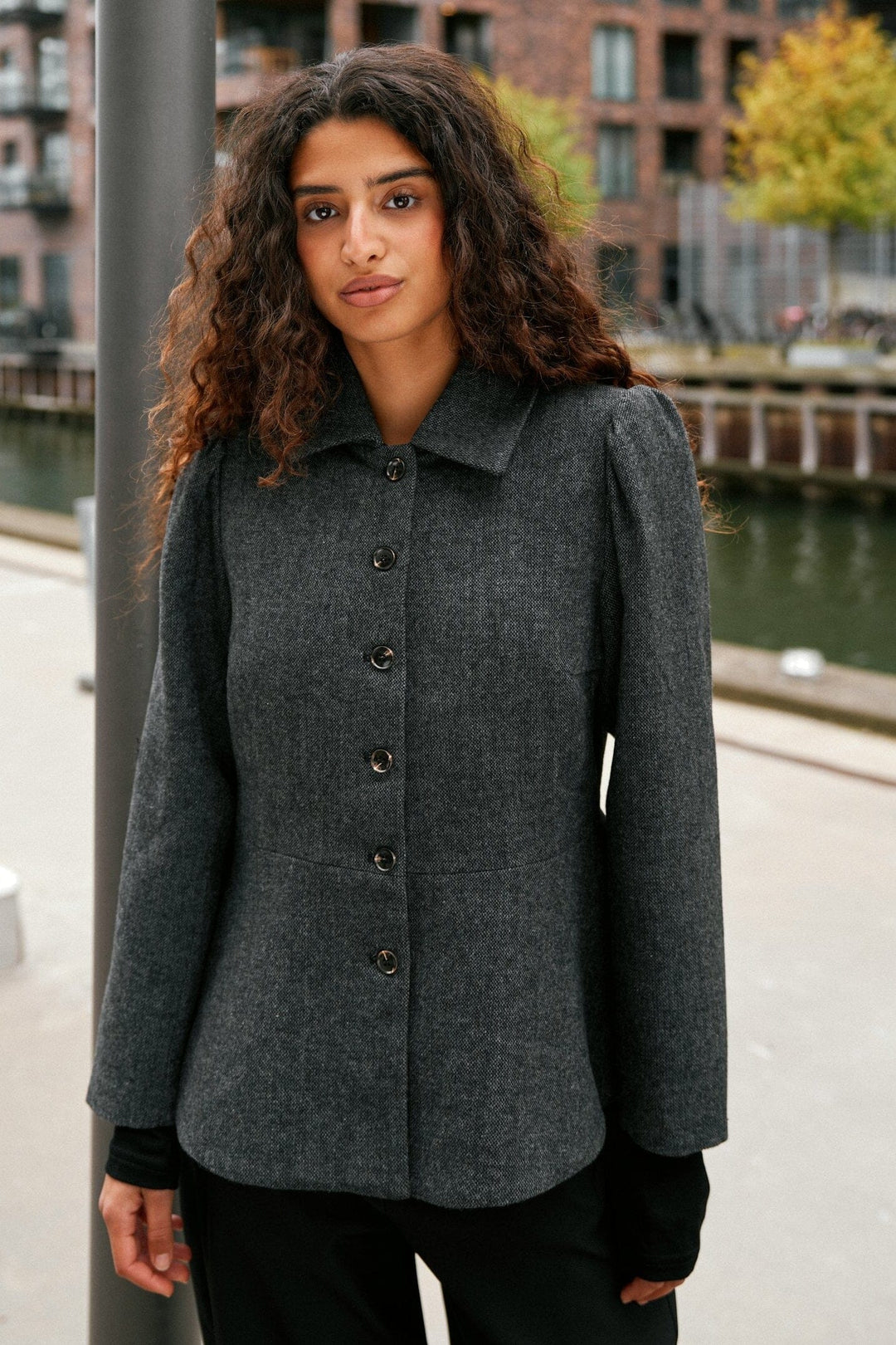 Neo Noir - Melisa Tweed Jacket 170001 - 104 - Dark Grey Jakker 