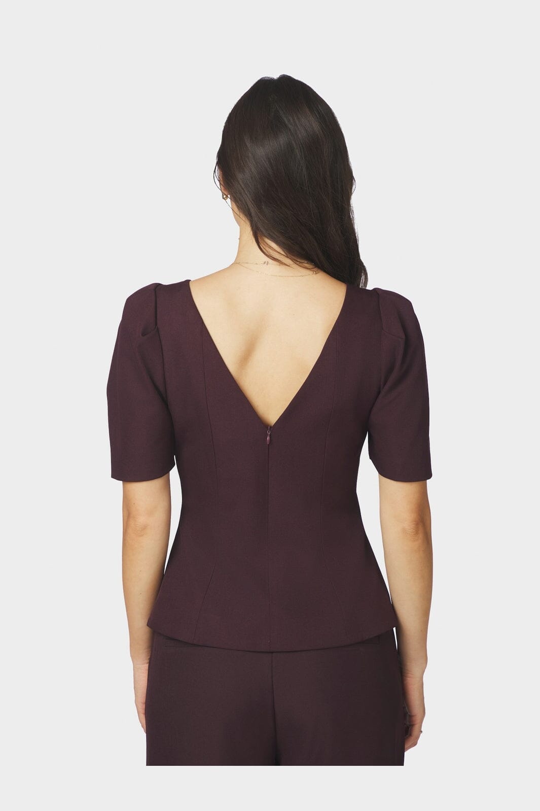 Neo Noir - Mellisana Structure Blouse 169872 - 345 - Chocolate Plum