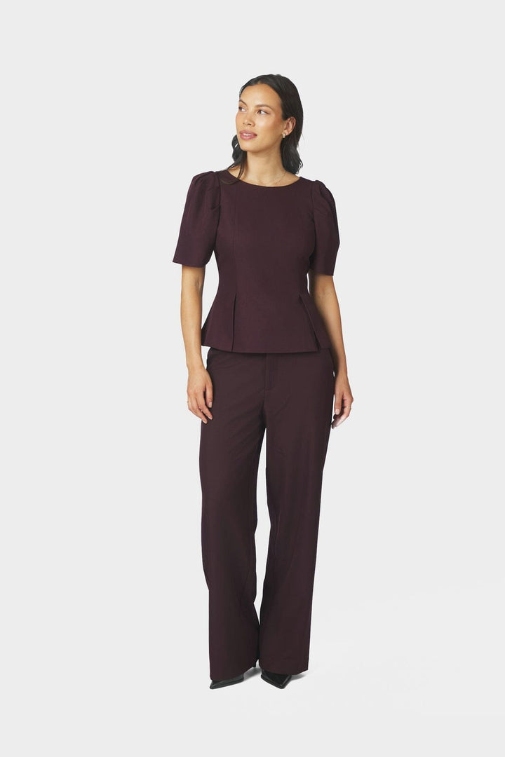 Neo Noir - Mellisana Structure Blouse 169872 - 345 - Chocolate Plum