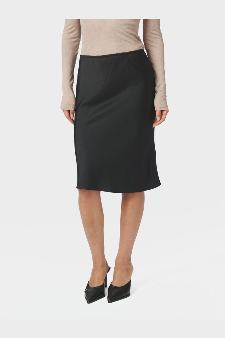 Neo Noir - Mindie Heavy Sateen Skirt 170112 - 100 - Black
