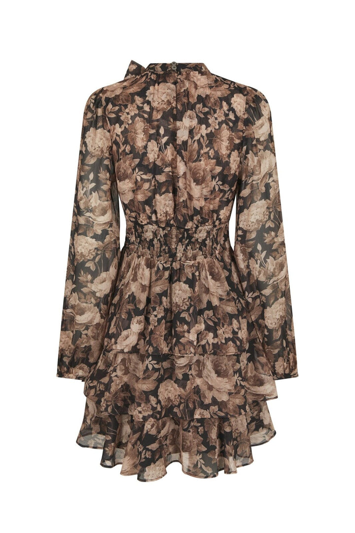 Neo Noir - Mio Vintage Flower Dress 168488 - 372 - Black Sand