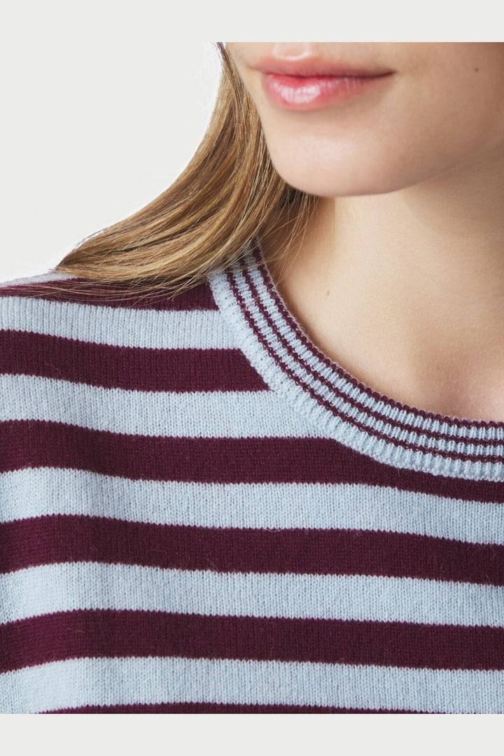 Neo Noir - Missy Stripe Knit Tee 169692 - 682 - Wine