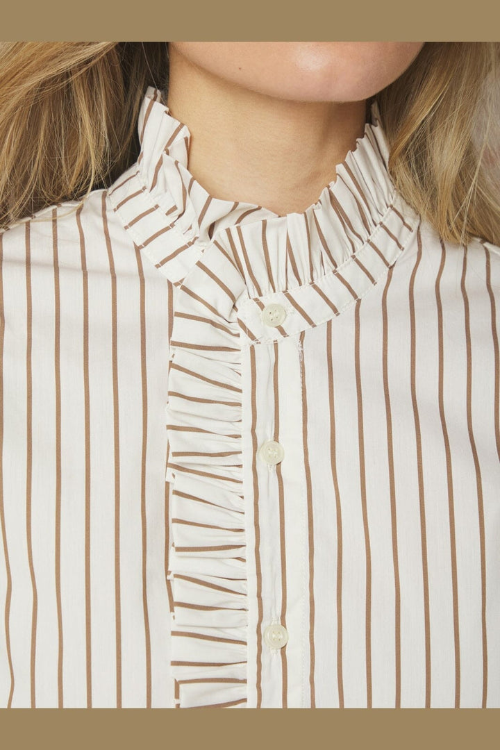 Neo Noir - Nellie Wide Stripe Dress 168228 - 124 - Ivory