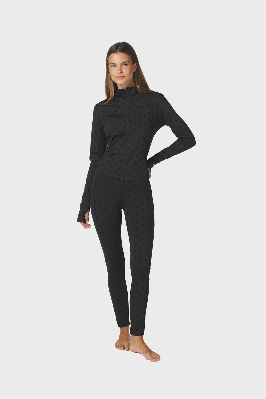 Neo Noir - Nolana Dot Zip Blouse 169858 - 100 - Black