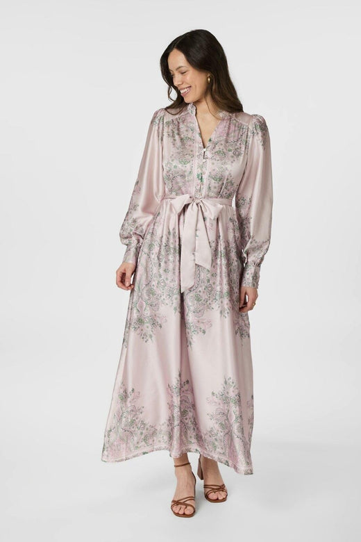 Neo Noir - Nova Paisley Border Dress 160958 - 165 - Rose