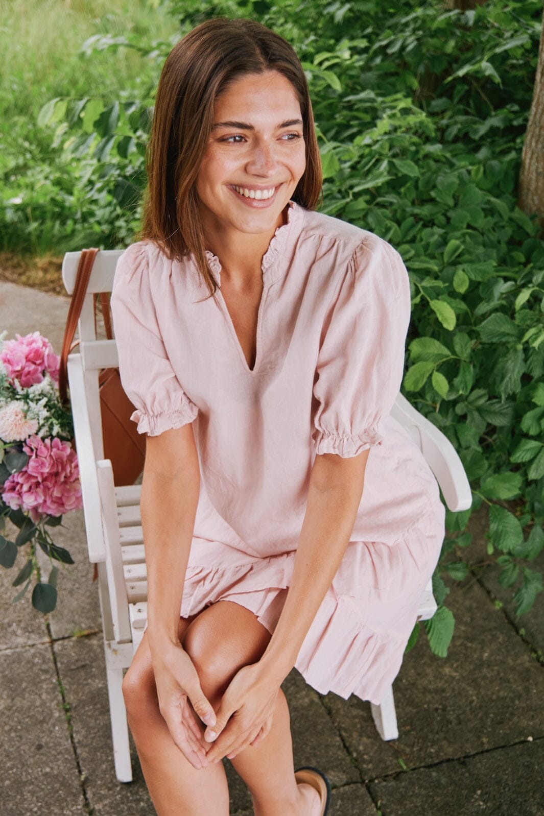 Neo Noir - Odesa Linen Blouse - Rose Smoke
