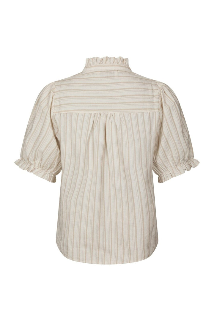 Neo Noir - Odesa Linen Stripe Blouse 169338 - 213 - Sand