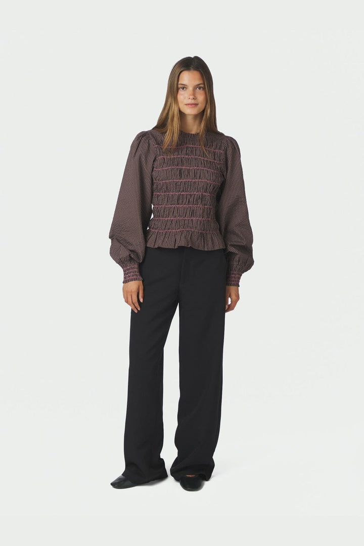 Neo Noir - Oliana Check Blouse 170534 - 306 - Dusty Brown