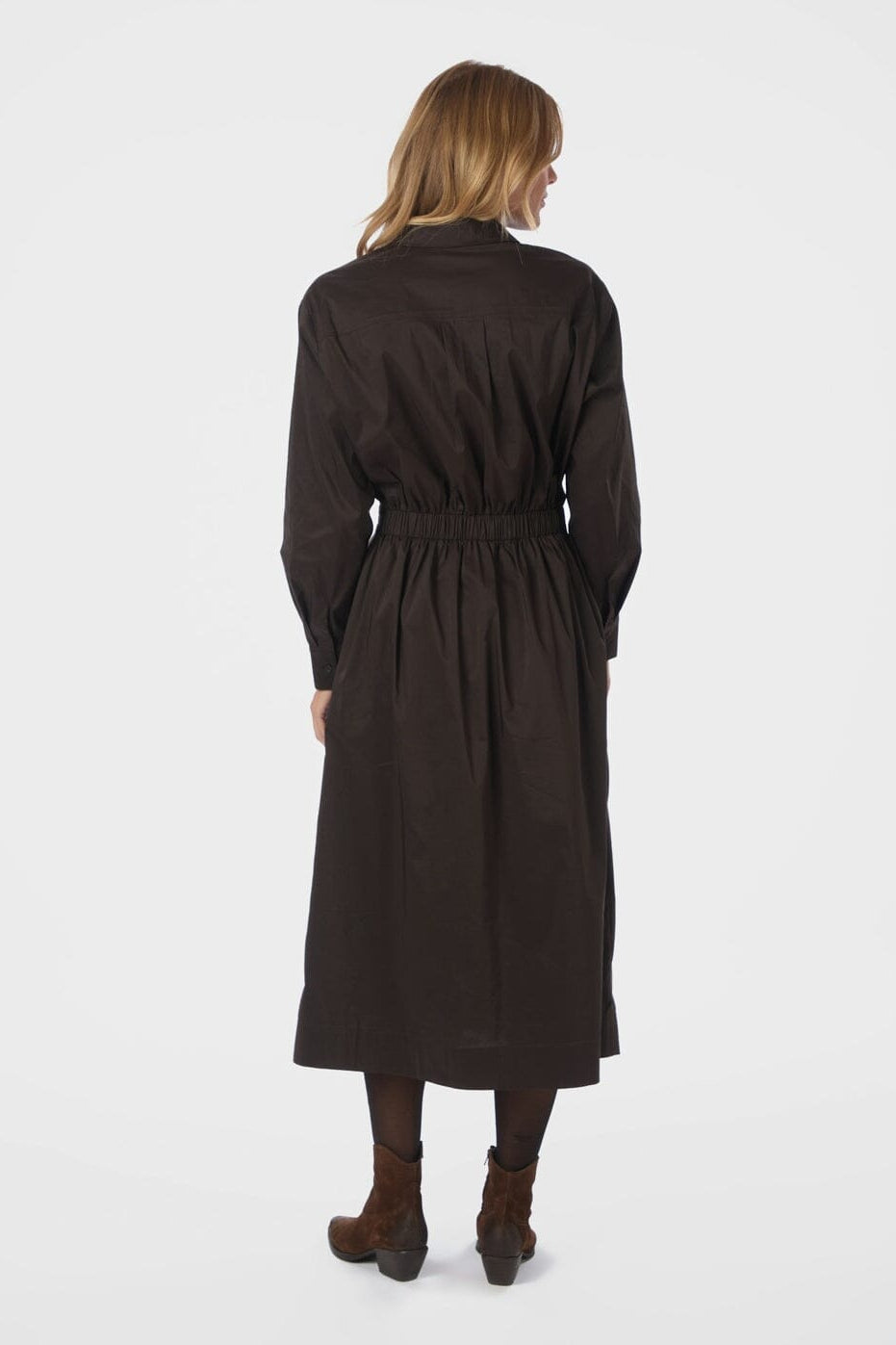 Neo Noir - Ottana Poplin Dress 168079 - 584 - Chocolate Brown