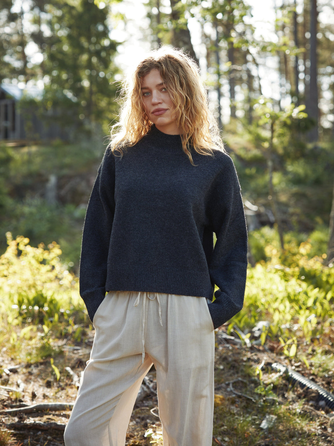Neo Noir - Paulina Knit Blouse 159703 - 132 - Antracit Strikbluser 