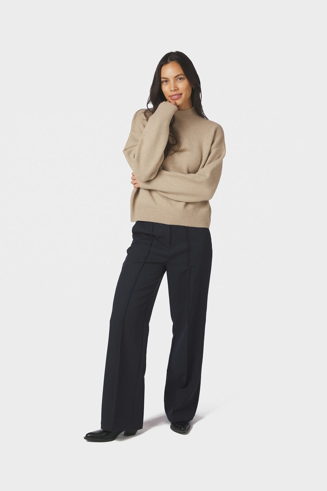 Neo Noir - Paulina Knit Blouse 159703 - 189 - Warm Grey
