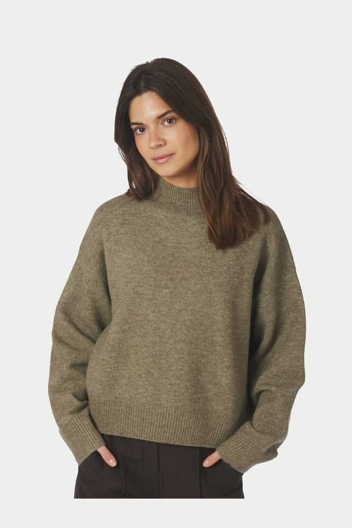 Neo Noir - Paulina Knit Blouse 159703 - 456 - Moss Green
