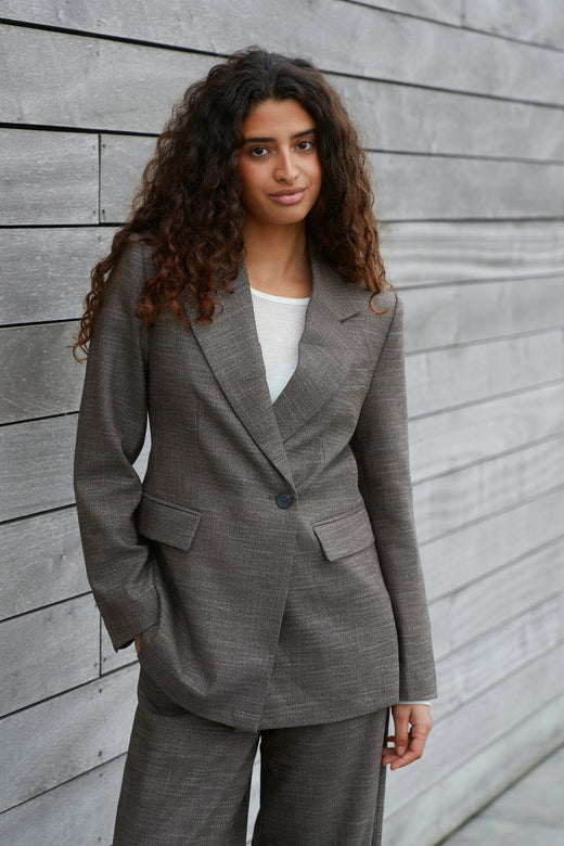 Neo Noir - Perine Structure Twill Blazer 169714 - 811 - Dark Taupe Blazere 