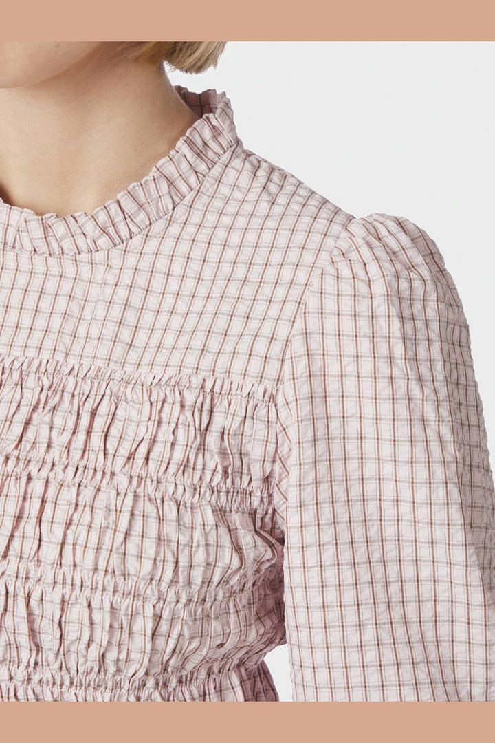 Neo Noir - Possa Mini Check Blouse 168885 - 754 - Light Pink