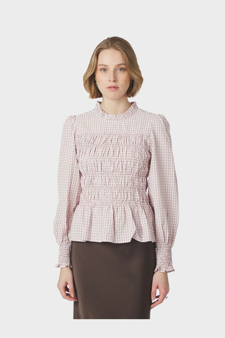 Neo Noir - Possa Mini Check Blouse 168885 - 754 - Light Pink