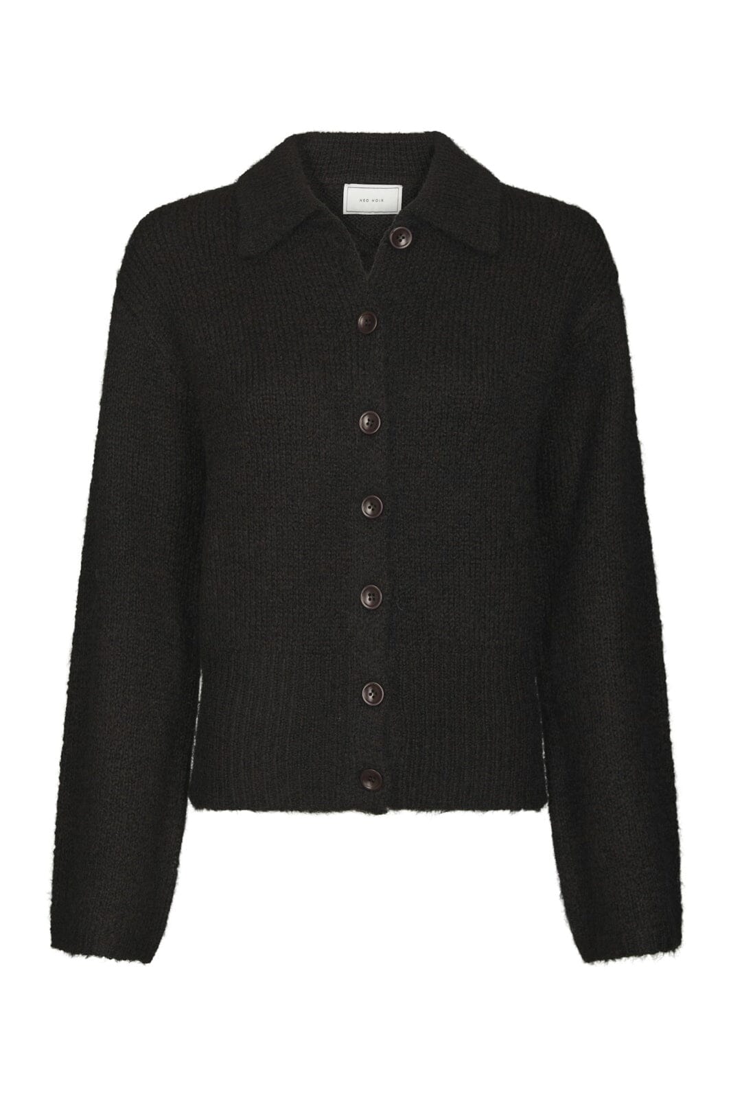 Neo Noir - Ramera Fluffy Knit Cardigan 168267 - 676 - Dark Brown