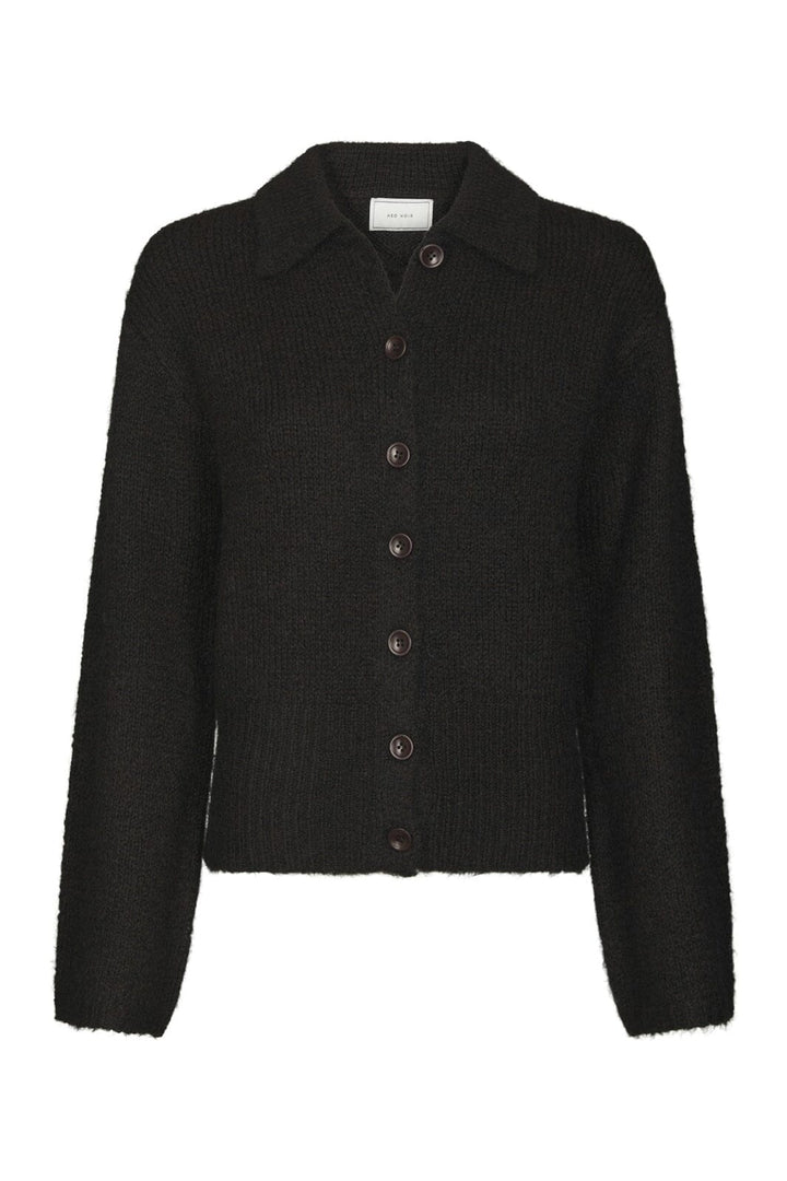 Neo Noir - Ramera Fluffy Knit Cardigan 168267 - 676 - Dark Brown