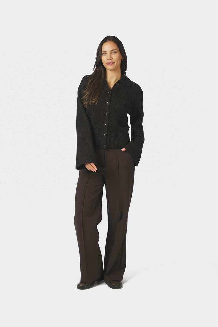 Neo Noir - Ramera Fluffy Knit Cardigan 168267 - 676 - Dark Brown