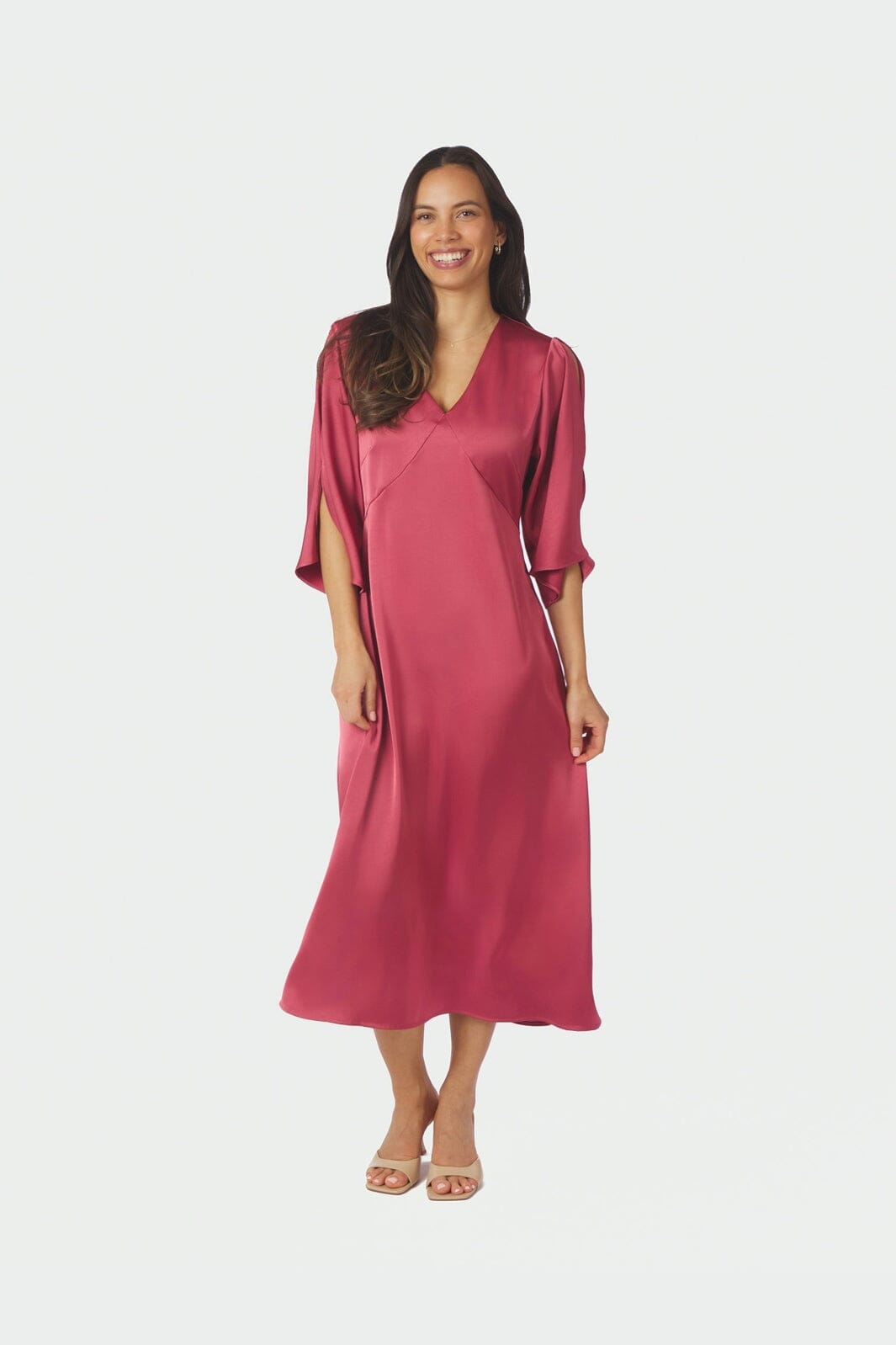 Neo Noir - Remara Heavy Sateen Dress 168447 - 430 - Cherry Pink