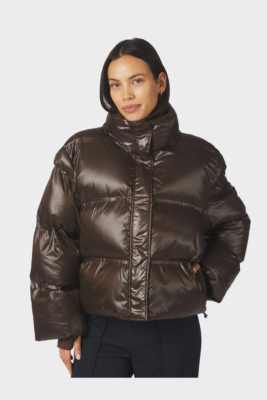 Neo Noir - Rhea Shiny Puffer Jacket 165094 - 584 - Chocolate Brown