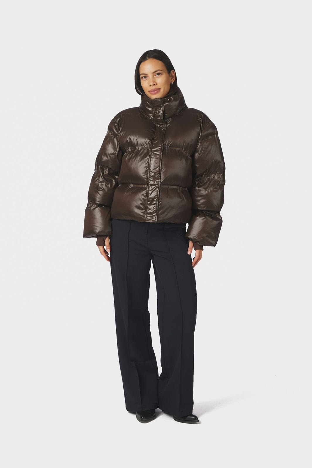 Neo Noir - Rhea Shiny Puffer Jacket 165094 - 584 - Chocolate Brown
