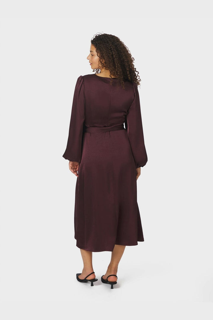 Neo Noir - Rimini Heavy Sateen Dress 163039 - 174 - Burgundy