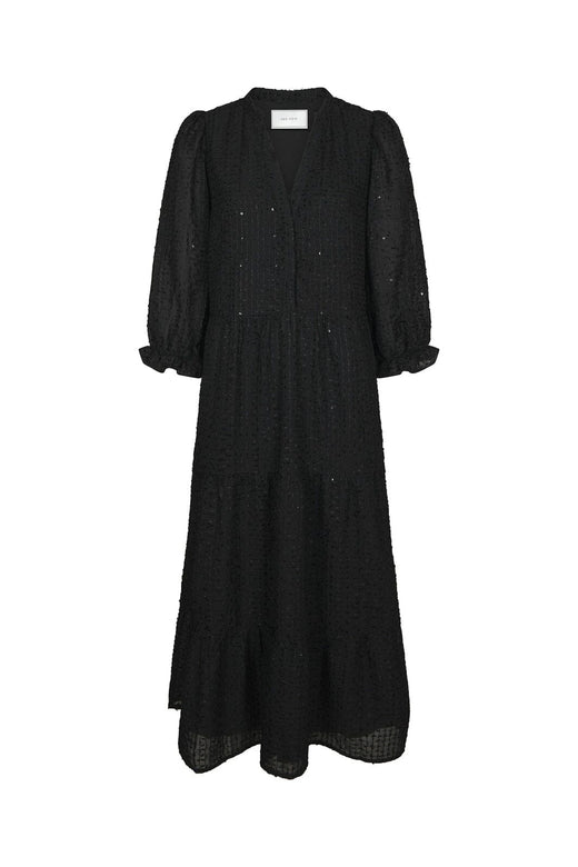 Neo Noir - Robyn Deco Chiffon Dress 171008 - 100 - Black